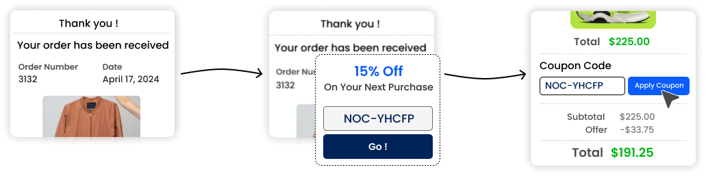 Next order coupon workflow