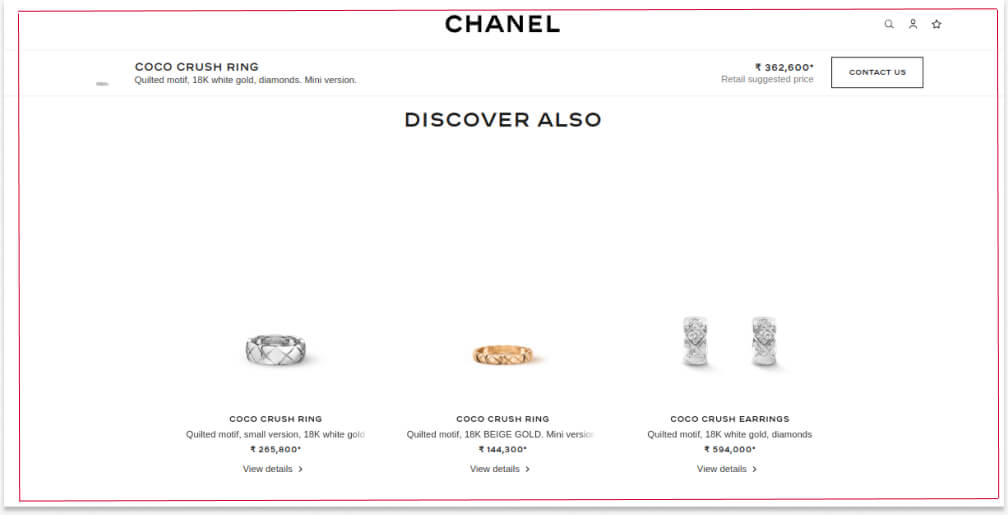 Product Recommendations by Chanel