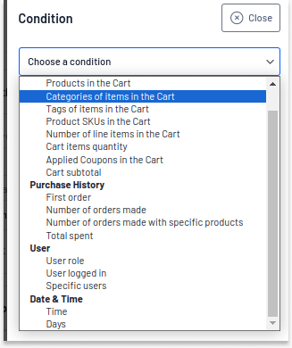  Purchase conditions for order bump