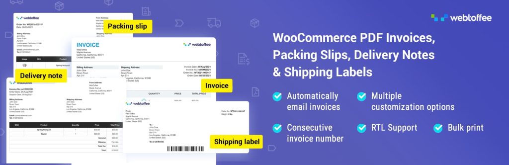WebToffee PDF Invoices & Packing Slips