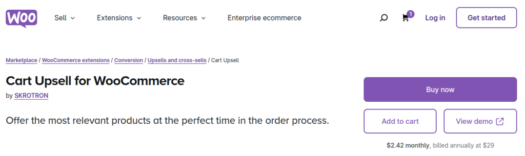 Cart upsell for WooCommerce, a cross-selling plugin for WooCommerce