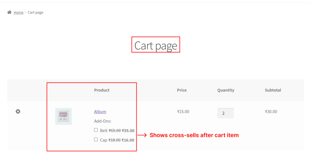 Displaying WooCommerce cross-sells on cart page