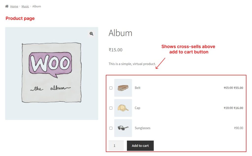 Displaying cross-sells on the product page of WooCommerce