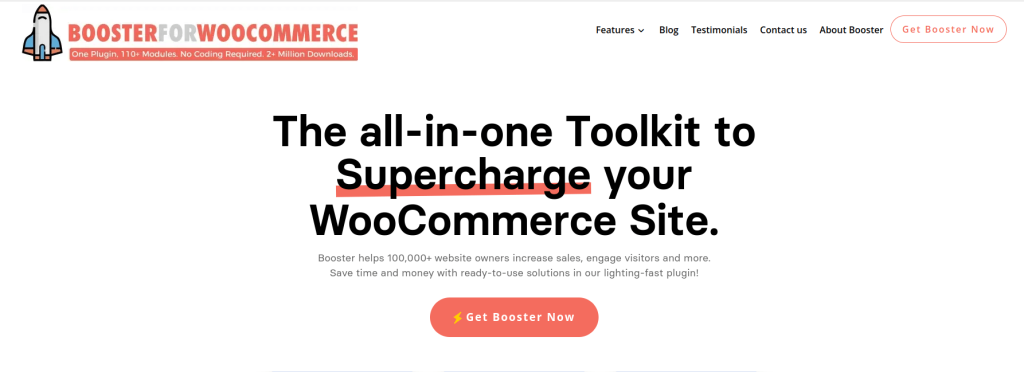 Product page of Booster for WooCommerce 