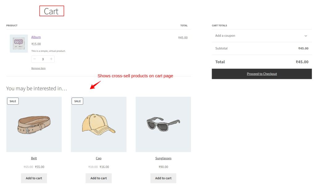 Showing Cross-sells in WooCommerce on the cart page using default options