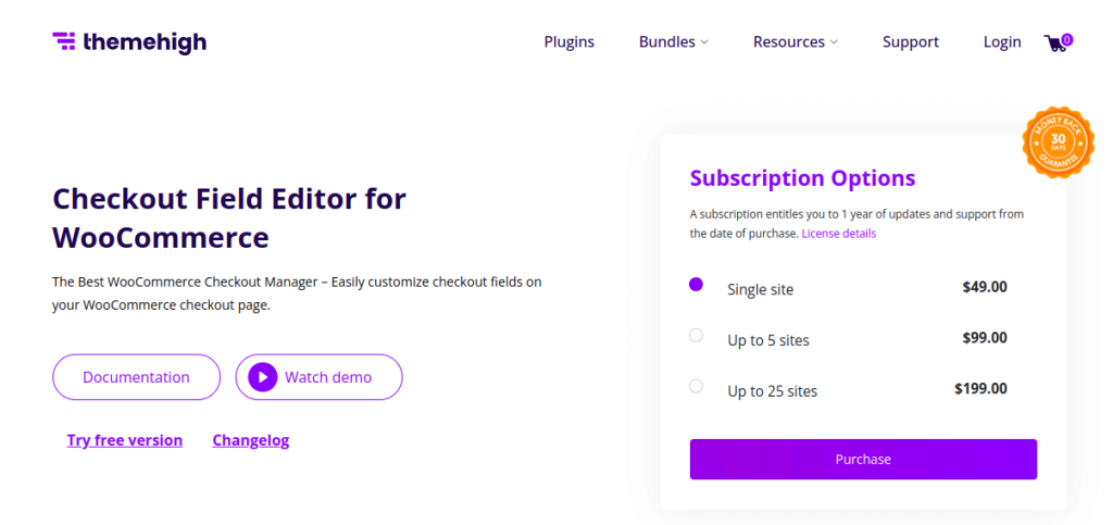 Product page of Checkout Field Editor for WooCommerce - A checkout plugin for WooCommerce