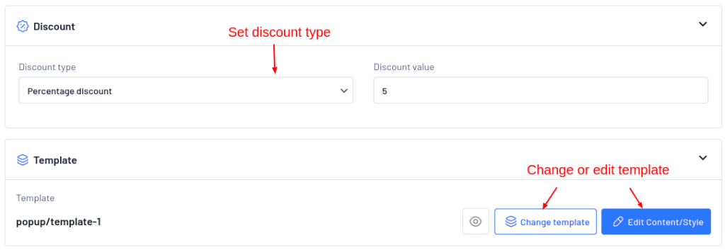 Choosing discount type for WooCommerce upsell popups