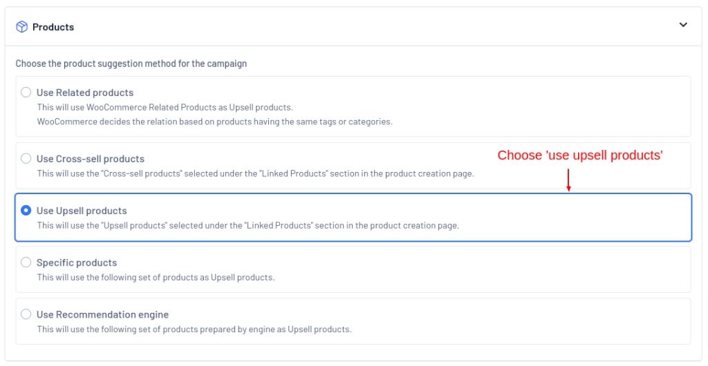 Choosing upsell products to suggest in popups