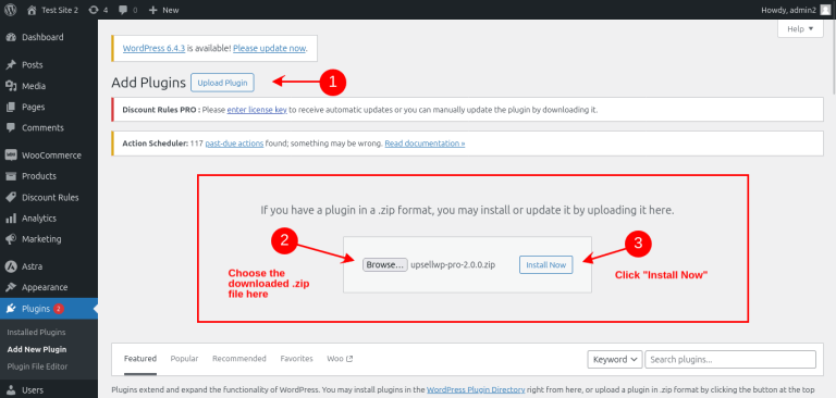 Installing UpsellWP plugin