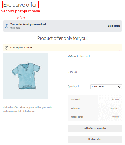 Second post-purchase upsell offer