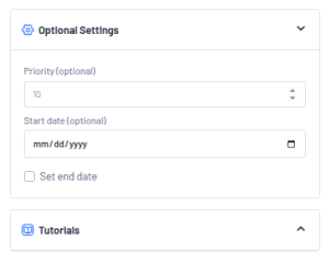 Set priority and schedule the upsells