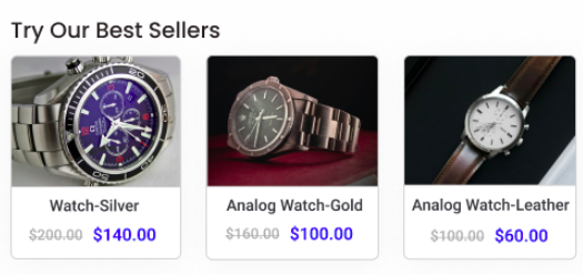 Example for one-click upsell product recommendations