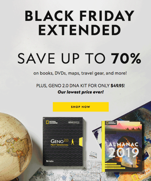 Post-black friday campaign by National Geographic