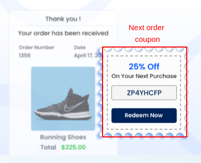 Next order coupon example template