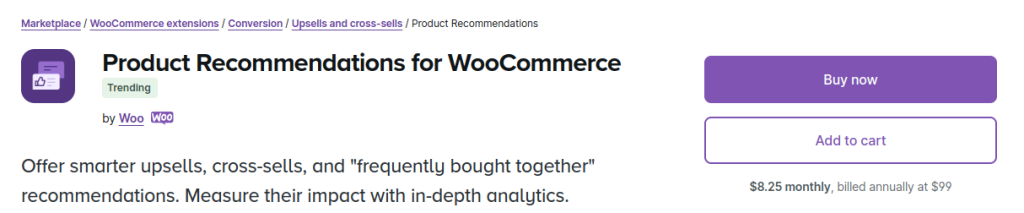 WooCommerce product recommendations plugin