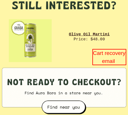 Cart recovery email example