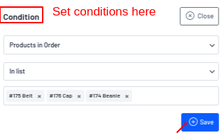 Conditional settings in the next order coupon feature