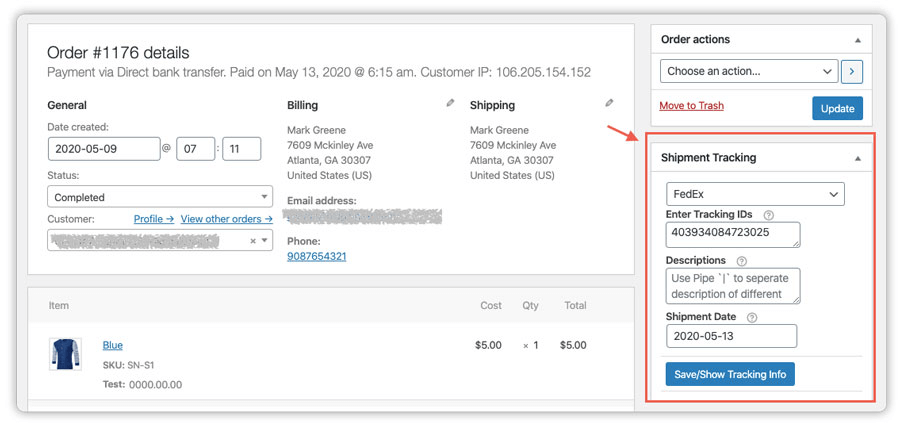 Adding Tracking Info Manually or Automatically
