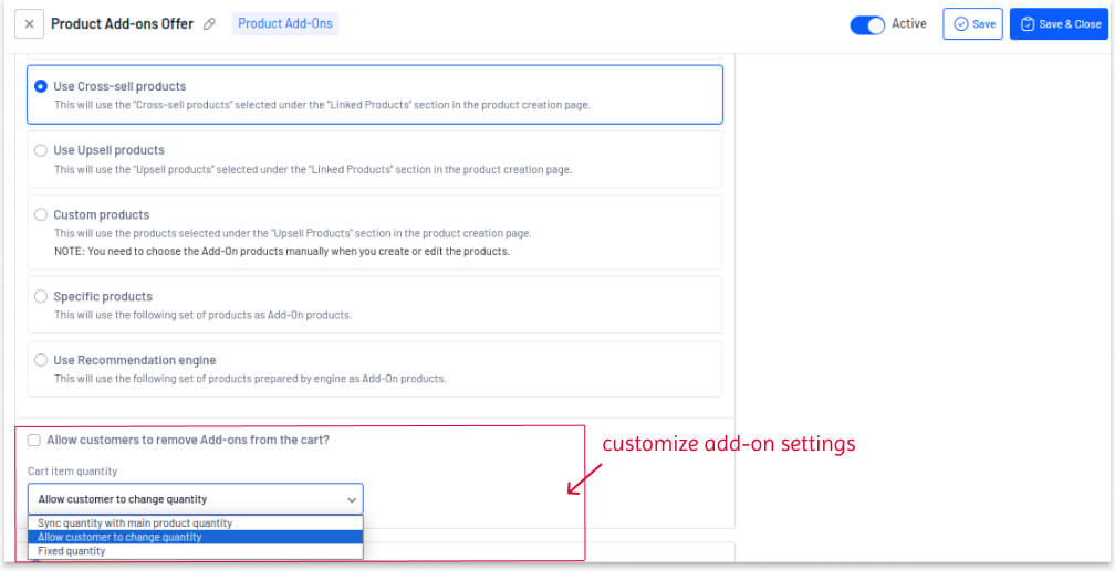 Campaign 2c - Customize Add-on settings
