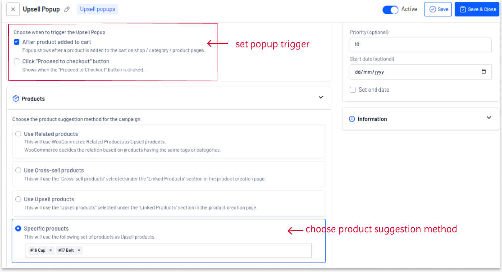 Campaign 4a - Creating an upsell popup for a related product campaign

