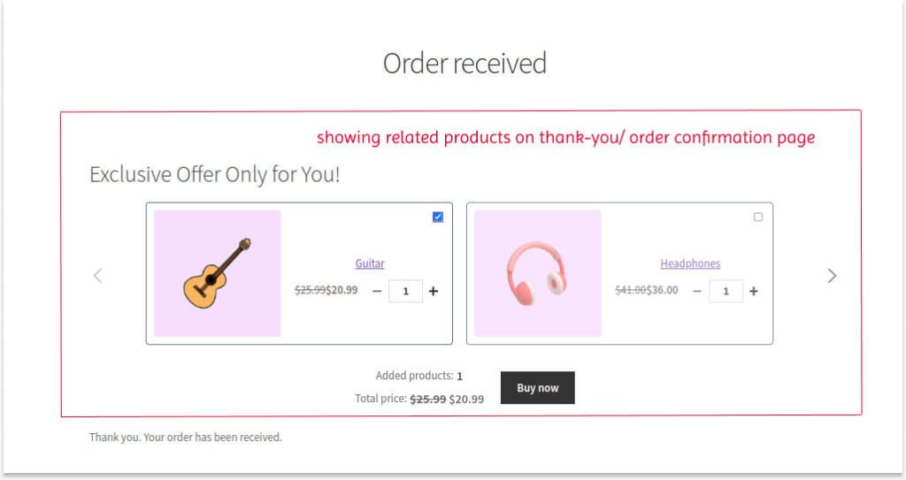 Campaign 5b- Showing related product suggestions on thankyou page
