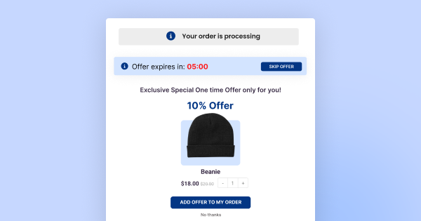 Post-purchase upsell conversion