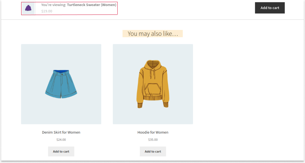 Showing upsell products with default settings