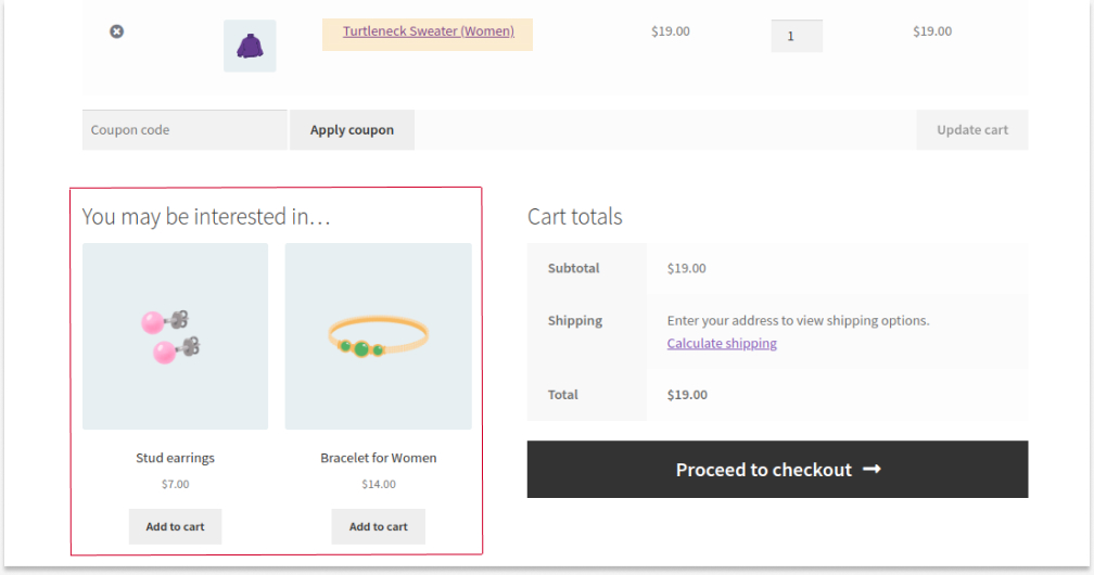 Suggesting Cross-sells Using Default Settings