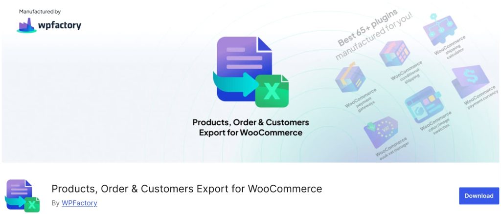 Products, Order & Customers Export for WooCommerce