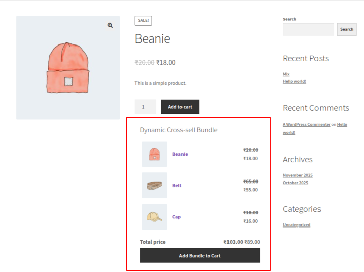 Dynamic Cross-sell Bundle How