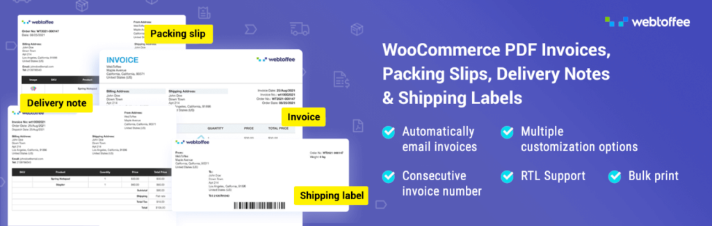 PDF Invoices and Packing Slips