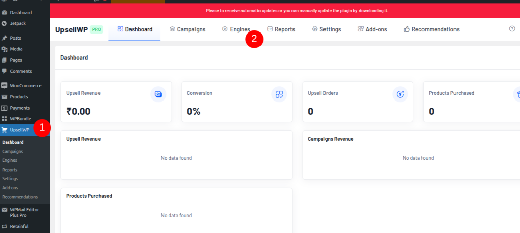 Go to the WooCommerce recommendation engine in UpsellWP